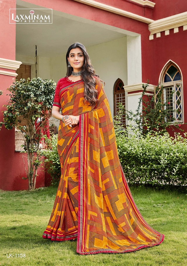 Laxmina Radha Rani Casual Wear Georgette Printed Designer  Saree Collection
