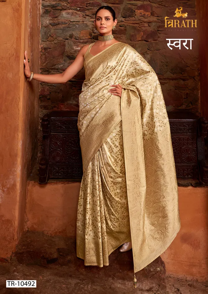 Swara By Trirath Banarasi Silk Wedding Wear Saree Wholesale In India