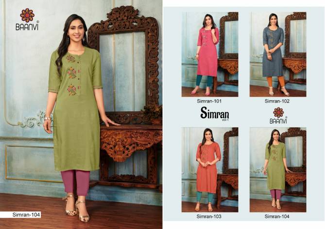 Baanvi Simran 1 New Designer Fancy Wear Designer Kurti Collection