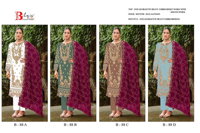 Bilqis B 88 A to D Wholesale Pakistani Suits Suppliers In Mumbai