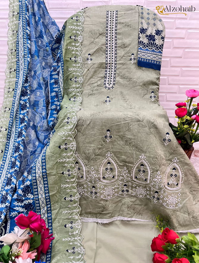 Alzohaib Az 1086 To 1089 Cotton Embroidery Printed Pakistani Suits Orders In India