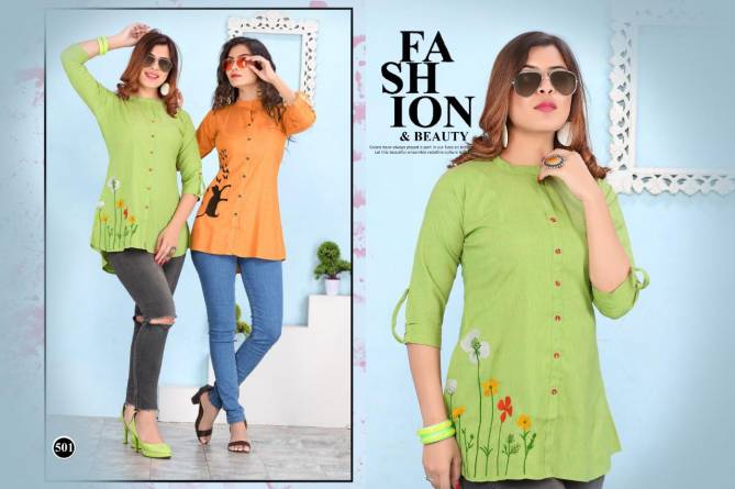 Fantasy Presents Latest Short Rayon Tops For Casual Wear  