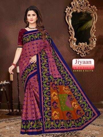 Jiyaan Priyanshi  Cotton Printed Designer Casual Daily Wear Saree Collection