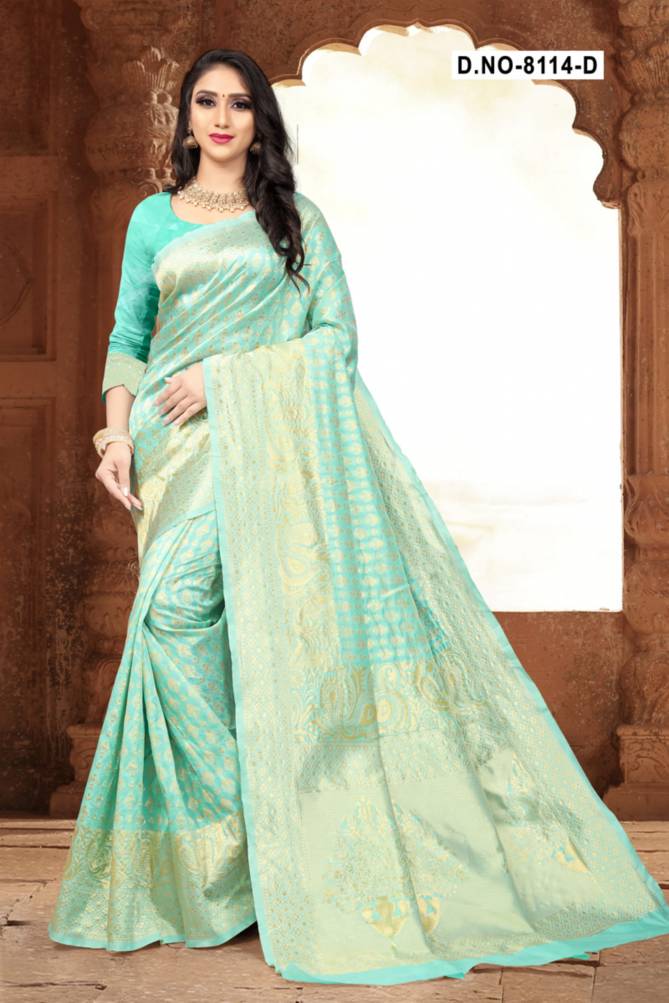 Taal 8114 Latest Designer Wedding Wear Cotton Silk Designer Saree Collection
