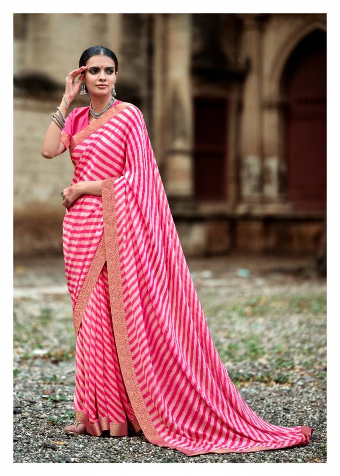 Kashvi Sadguna Fancy Latest Designer Casual Regular Wear 	Georgette with Sequence Foil Fancy Lace Saree Collection
