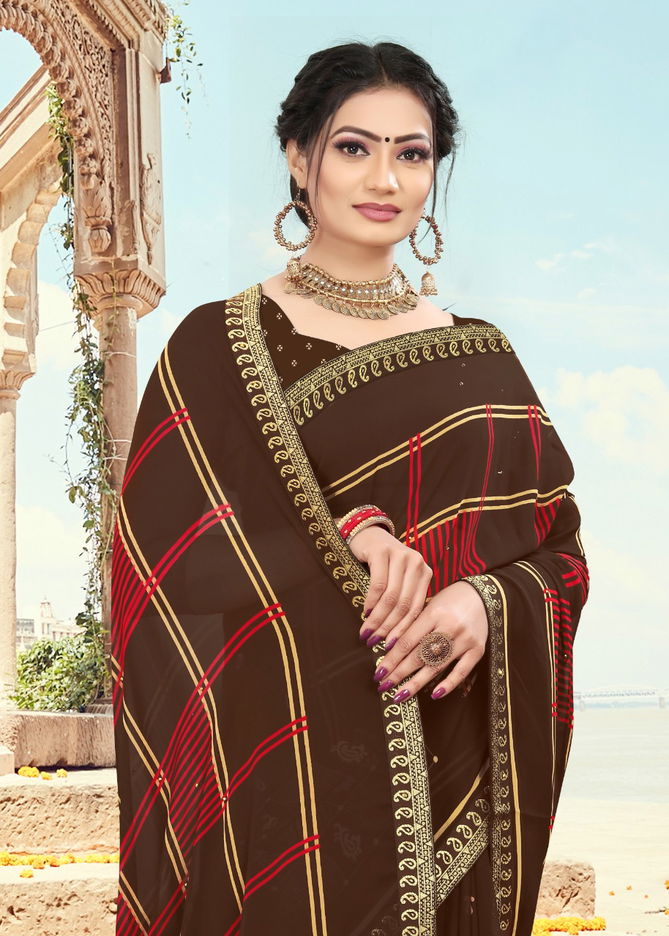 Blue Eyes 21 Latest Fancy Regular Wear Weightless Georgette Printed Sarees Collection
