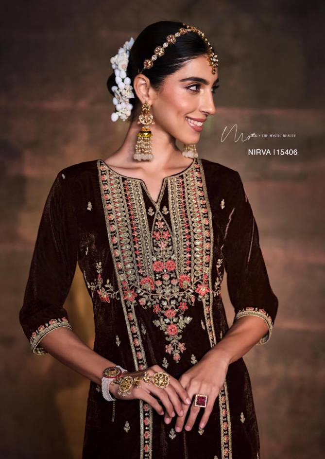 Nirva By Gull Jee Embroidery Velvet Designer Salwar Suits Catalog 
