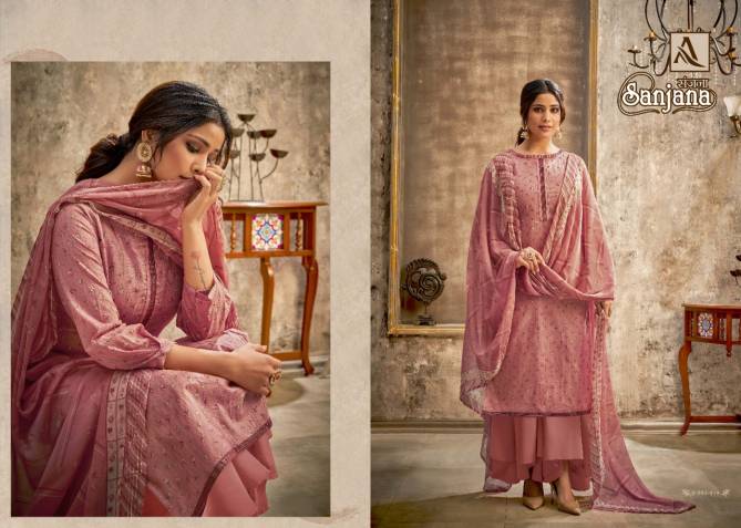 Alok Sanjana Fancy Wear Cotton Printed Designer Dress Material Collection