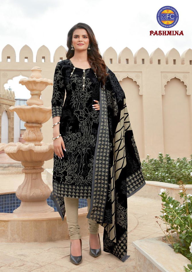 Mfc Pashmina 12 Pure Cotton Regular Casual Wear Printed Dress Material Collection
