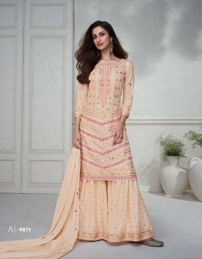 Agha Noor By Aashirwad Premium Chinon Silk Festive Wear Salwar Suits Wholesale Suppliers In India
