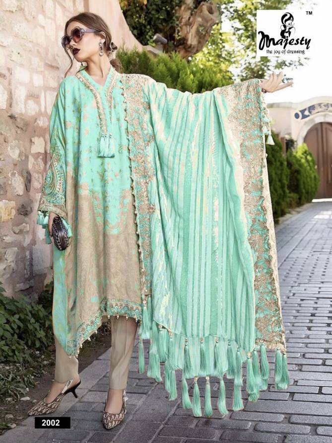 Majesty Maria Vol 2 Exclusive Collection Of Designer Printed Jam Silk Pakistani Salwar Suits 