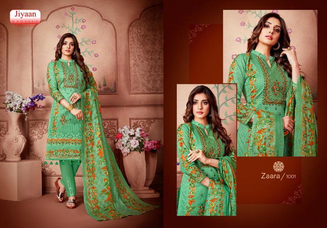 Jiyaan Zaara Fancy Designer Fancy Regular Casual Wear Printed Cotton Salwar Suit Collection
