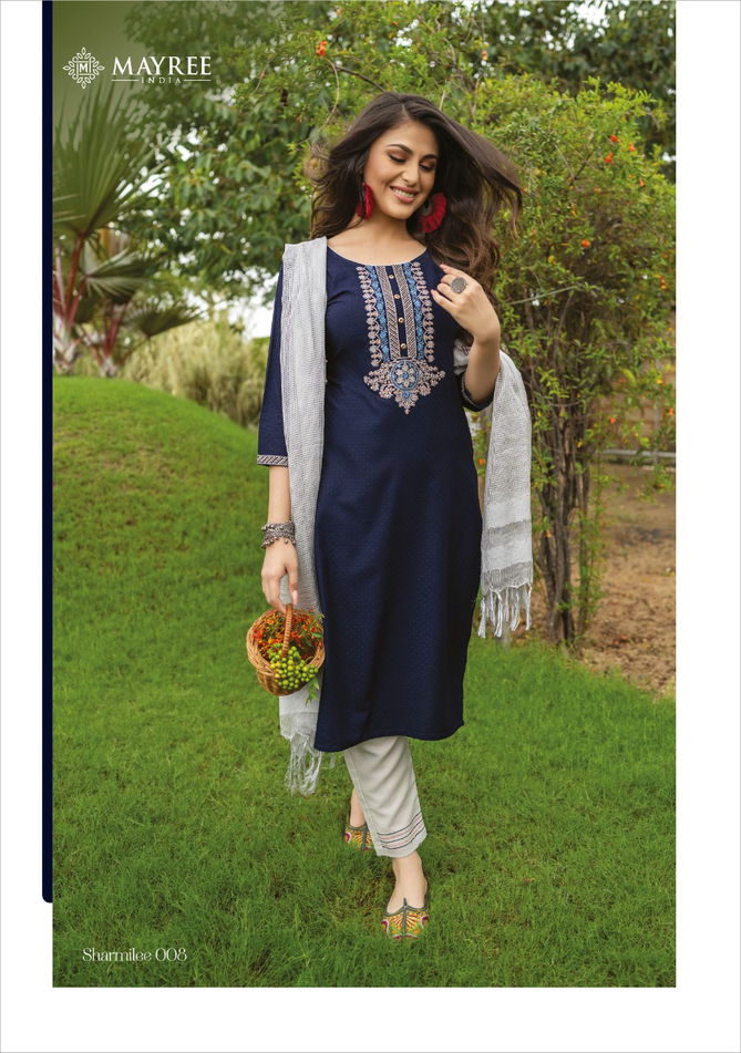 Mayree Sharmilee Fancy Festive Wear Rayon Embroidered Ready Made Collection
