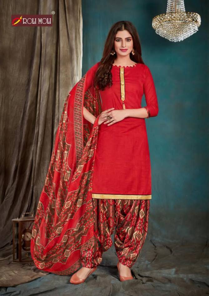 Roli Moli Royal Latest Fancy regular wear Patiyala Printed Cotton Dress Material Collection
