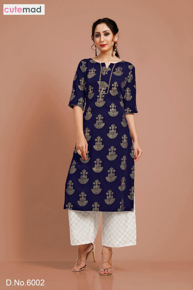 Cutemad Vol-6 Exclusive Malai Crape Party wear Kurtis With Palazzo Collection 