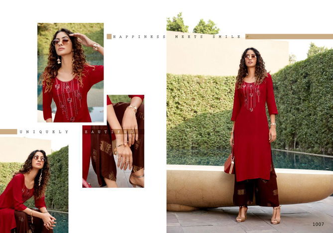 SWEETY FASHION LEE-LOYA Fancy Designer Party Wear Rayon Kurti With Palazzo Collection