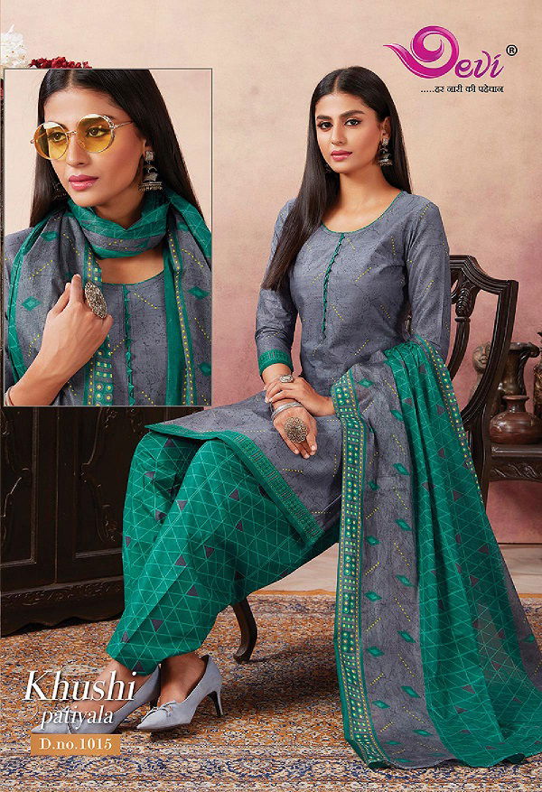 Devi Khushi Latest Printed Patiala Regular Wear Pure Cotton Readymade Collection
