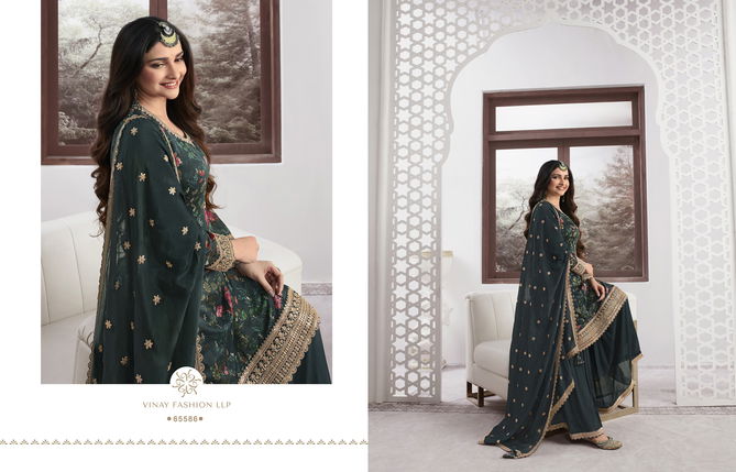 Vinay Kuleesh Swara Silk Embroidery Sharara Salwar Kameez Catalog
