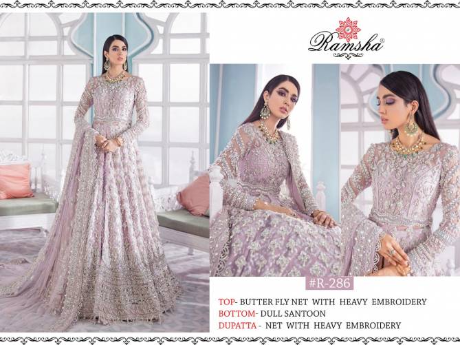 Ramsha R 286 Latest Fancy Designer Heavy Wedding Wear Nx Heavy Embroidery Pakistani Salwar Suits Collection
