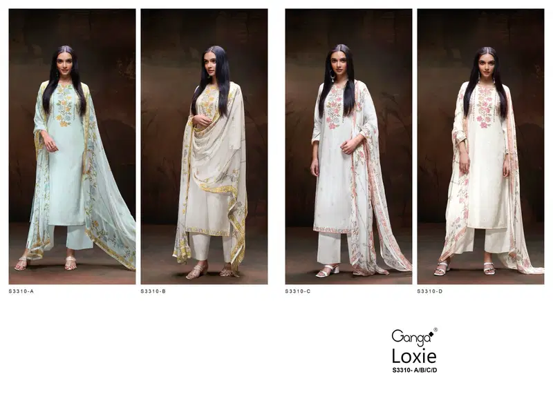 Loxie 3310 By Ganga Cotton Embroidery Desginer Salwar Kameez Orders In India