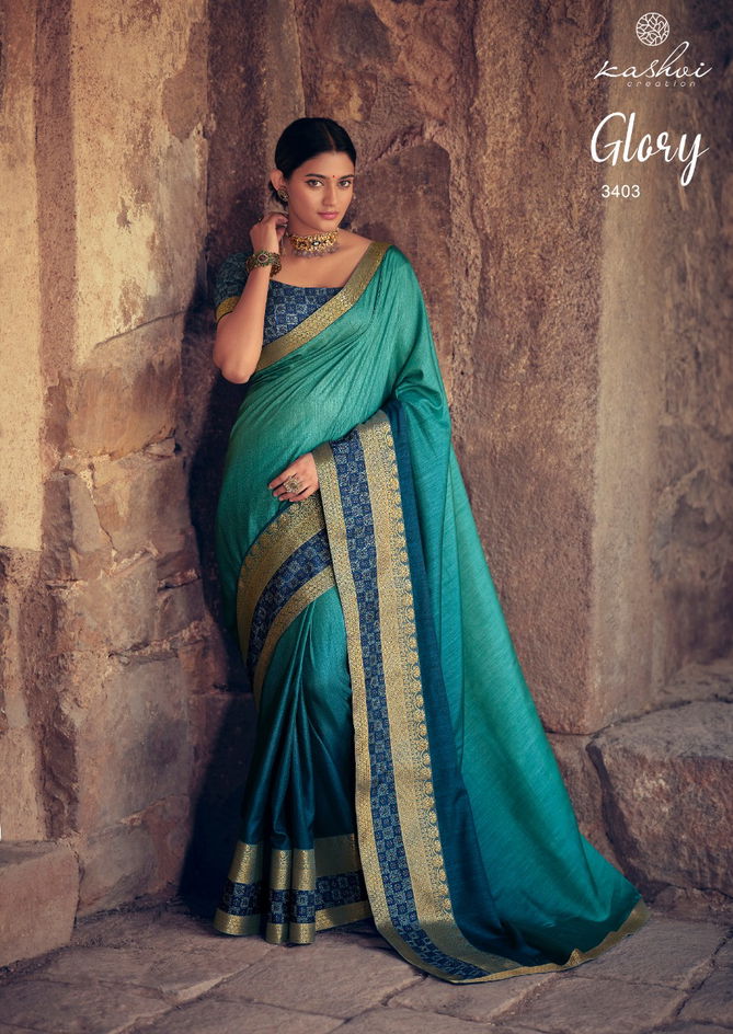 Kashvi Glory Fancy Designer Heavy Festive casual Wear Vichitra Silk Sarees Collection
