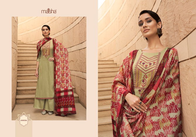 MAISHA IKAYA Fancy Designer Latest Festive Wear pure cotton print with cool looking embroidery work Salwar Suit Collection