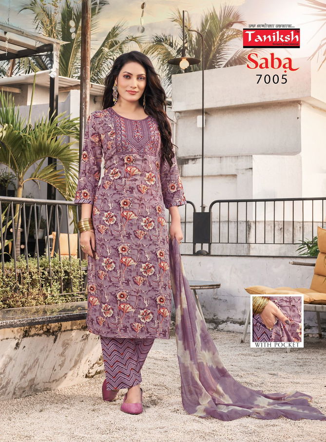 Saba Vol 7 By Taniksh Rayon Foil Printed Kurti With Bottom Dupatta Orders In India