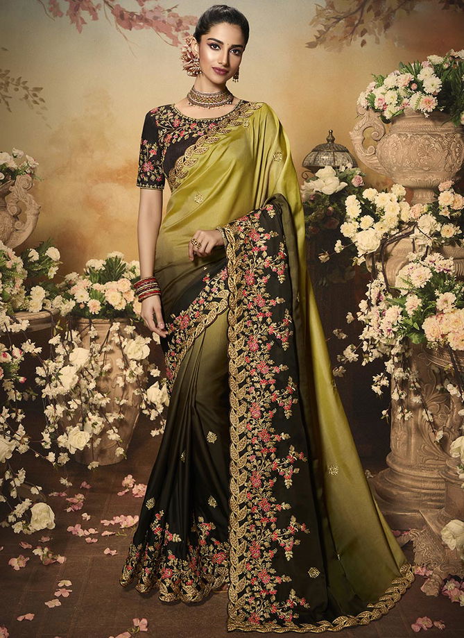 Suhani Padding Dola Silk Embroidery Work Wedding Wear Designer Heavy Saree Collection
