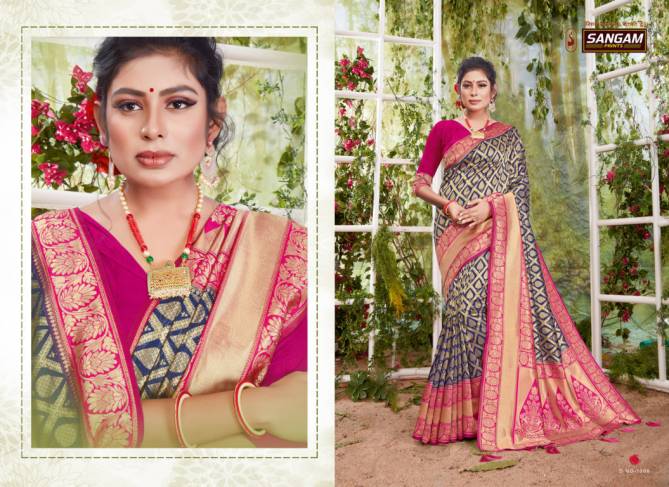Sangam Indian Culture Latest Fancy Designer Festive Wear Heavy Silk Printed Sarees Collection

