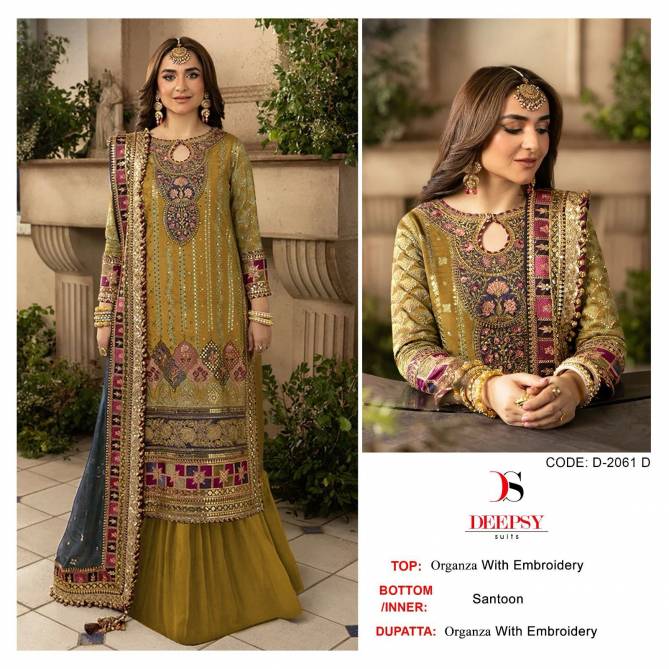 D 2061 Abcd By Deepsy Suits Organza Pakistani Salwar Suits Wholesale Price in Surat
