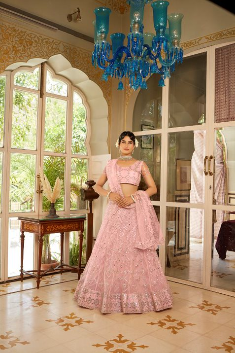 SS 153 Wedding Wear Designer Net Lehenga Choli Wholesale Clothing Suppliers In India
