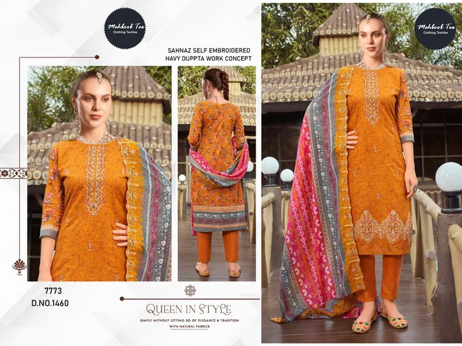 1457 and 1460 By Mehbbob Tex Cotton Printed Embroidery Pakistani Suits Wholesale Onilne