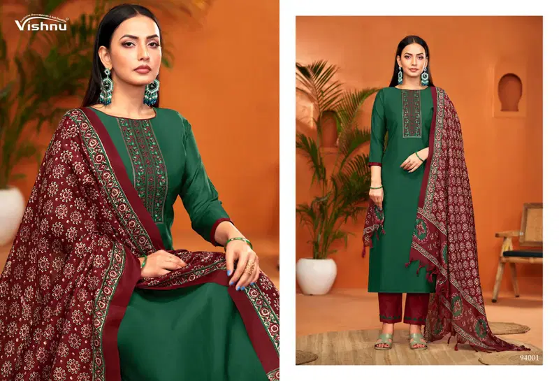 Evanka Vol 11 By Vishnu Roman Silk Designer Dress Material Exporters In India