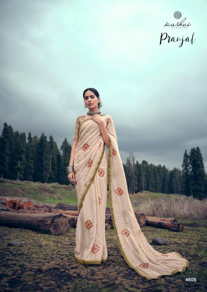 Kashvi Pranjal Casual Wear Chiffon Printed Designer Fancy Saree Collection
