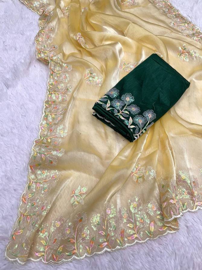 Jiya By Kf Rayon Pure Soft Zimmy Choo Chiffon Silk Saree Wholesale Clothing In India 