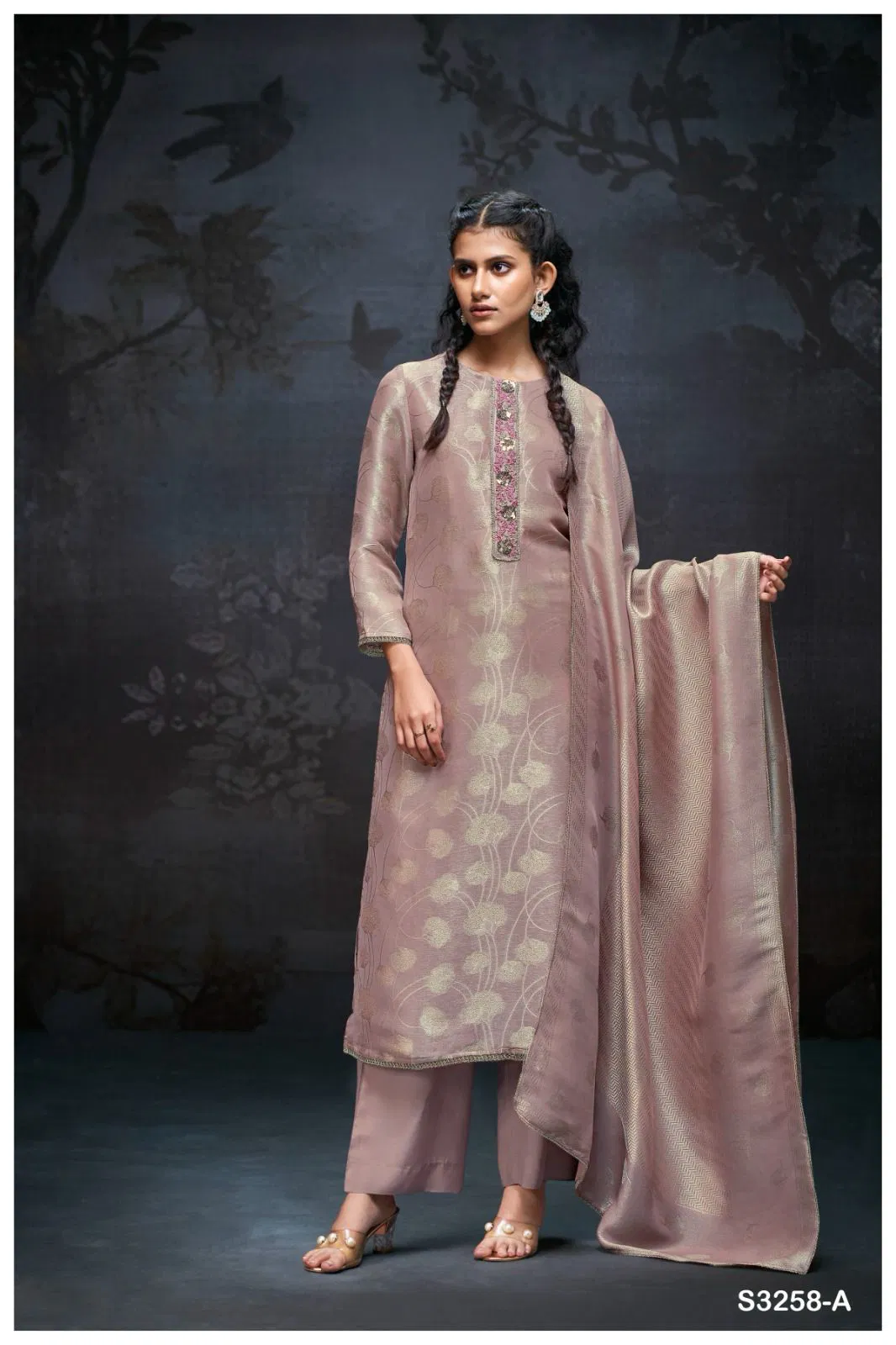 Cailey 3258 By Ganga Bemberg Silk Dress Material Exporters In India