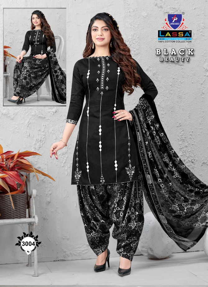 Arihant Lassa Black Beauty Printed Cotton Fancy Casual Wear Dress Material Collection
