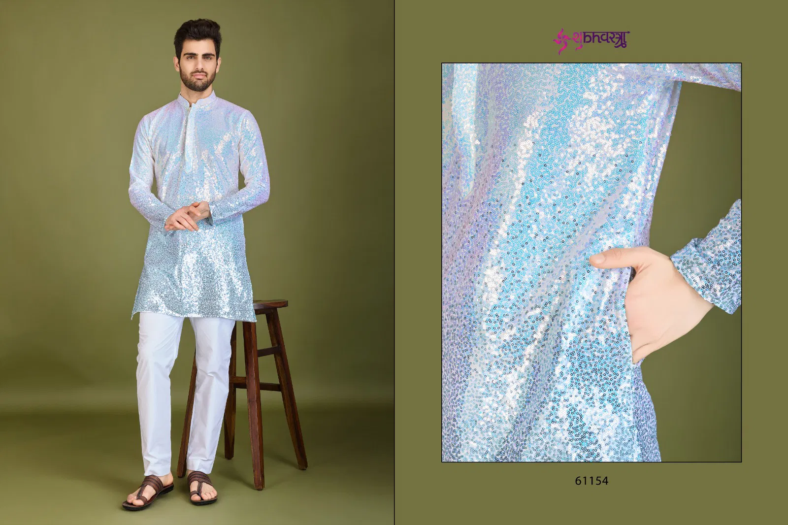 Modern Ethnics 2 By Shubhvastra Georgette Mens Kurta Suppliers In India