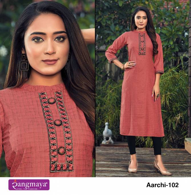 Rangmaya Aarchi Fancy Ethnic Wear Designer Printed Kurti Collection
