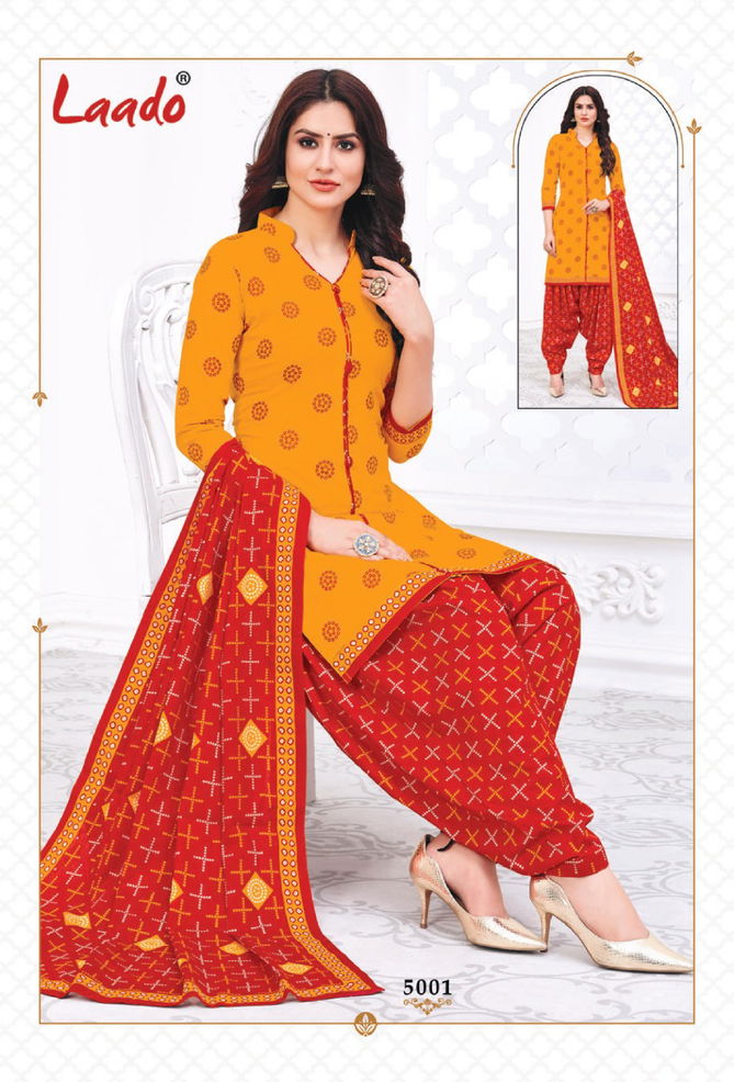 Laado Priti Patiala 5 Casual Regular Wear Cotton Printed  Dress Material Collection
