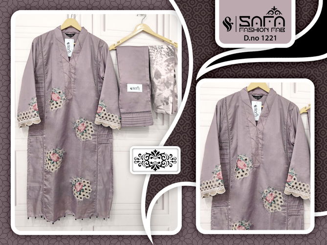 Safa Fashion Fab 1221 Heavy Festive Wear Georgette Top With Bottom Collection