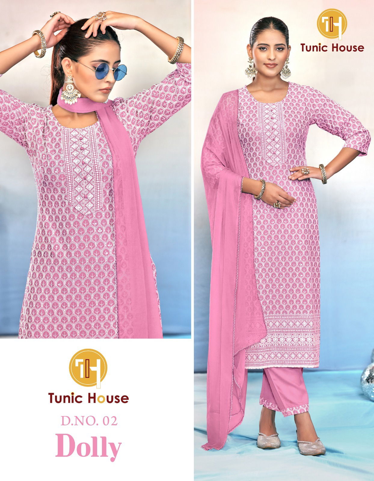 Dolly By Tunic House Viscose Rayon Kurti With Bottom Dupatta Online Wholesale