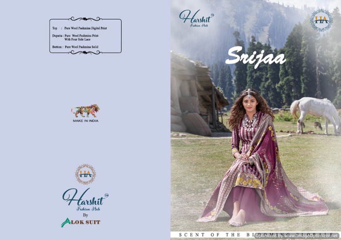 Harshit Sriji Latest Designer Casual Wear Pure wool Pashmina Digital Printed Dress Material Collection 