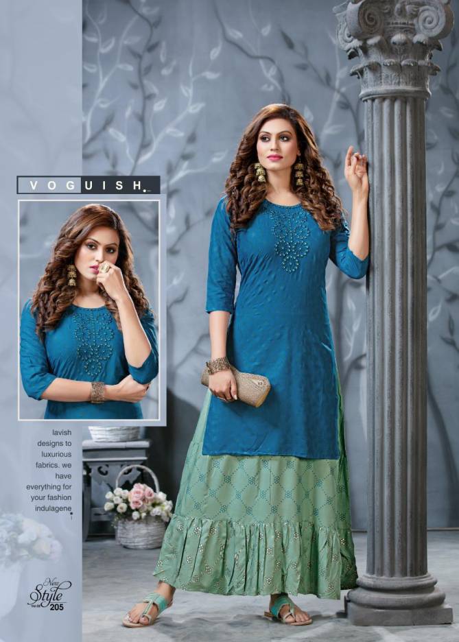 New Style 2 Ethnic Wear gota patti embroidery concept long kurti with attached skirt Collection