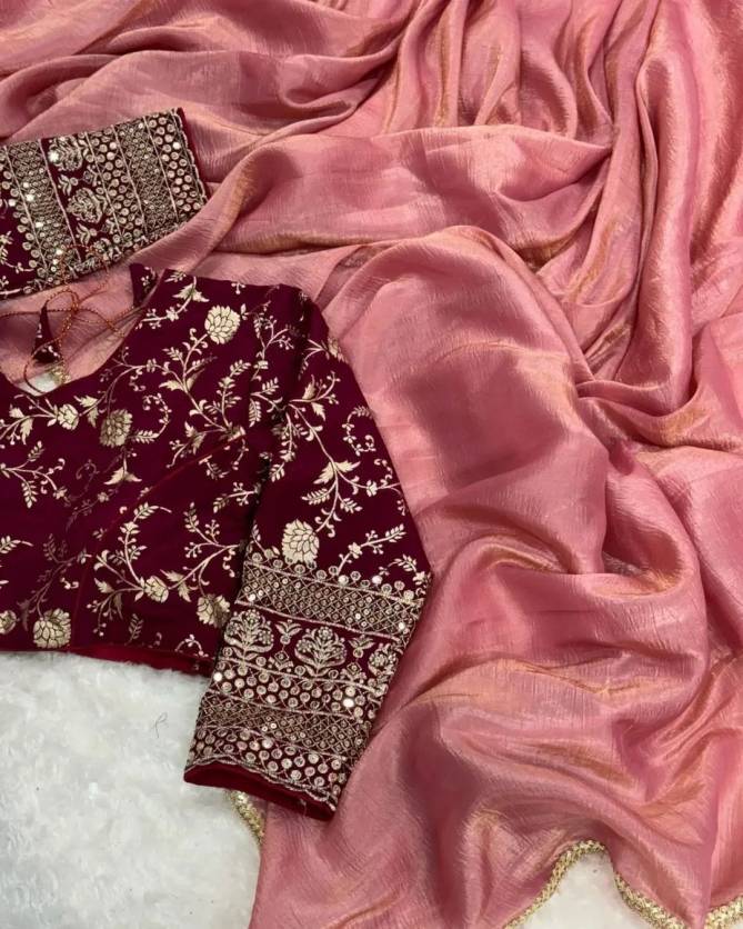 Rani By Tc Crush Tissue Silk Designer Readymade Blouse Saree Wholesale Clothing Distributors In Mumbai