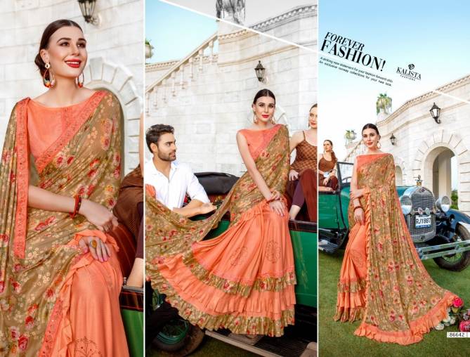 Kalista Khushi Latest Designer Party Wear Wedding Wear Flur Border Vischitra Silk Saree Collection 