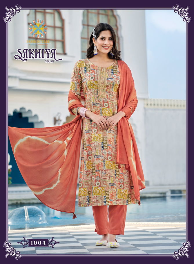 Sakhiya Vol1 By Passion Tree 1001 To 1008 Kurti wholesale price in Surat