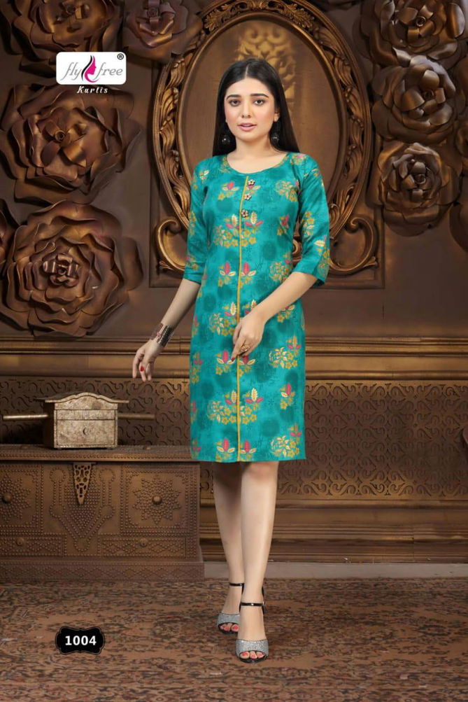 Fly Free Mehak Latest Fancy Designer Casual Wear Rayon Printed Kurti Collection