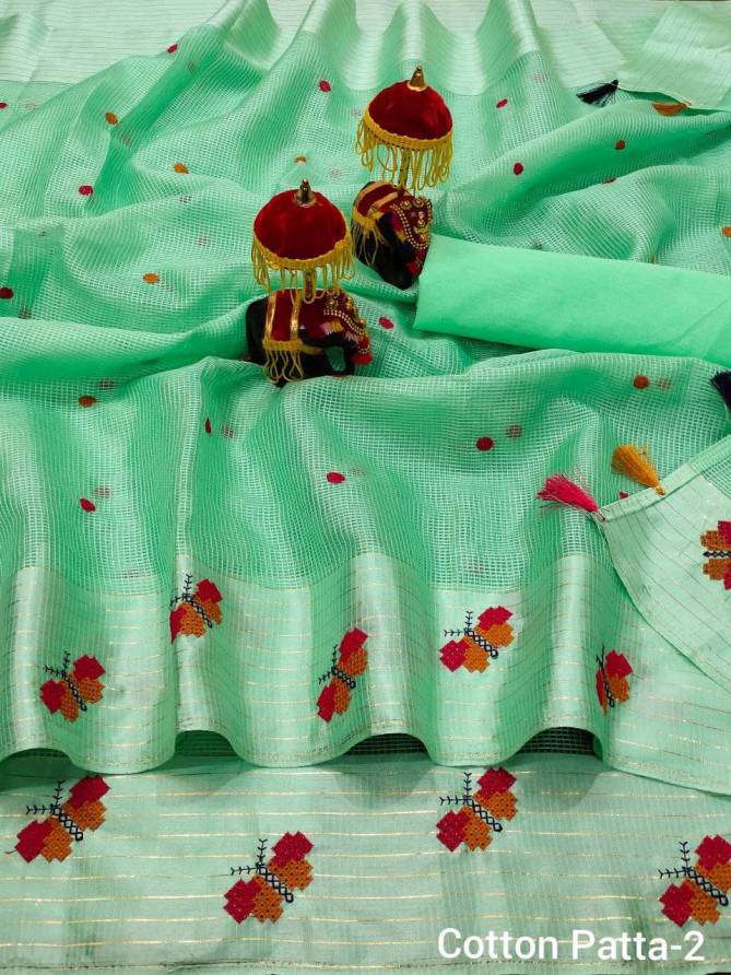 Bt 1 Cotton Patta New Hit Design Arrived Casual Wear Cotton Saree With Zari Border Collection