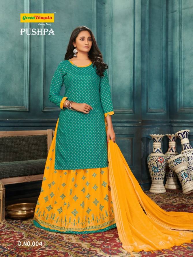 Green Tomato Pushpa Fancy Function Wear Ready Made Collection